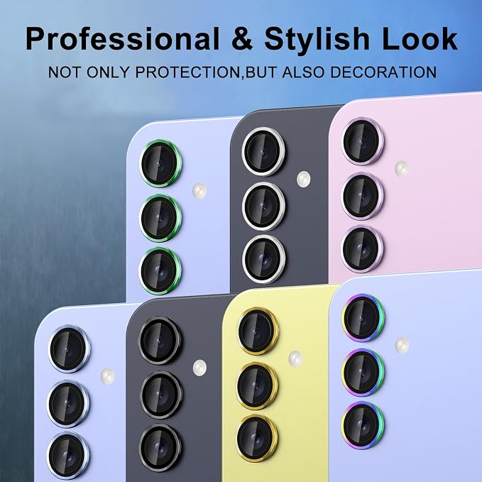 for Samsung Galaxy A35 5G Camera Lens Protector, Individual Metal Ring Tempered