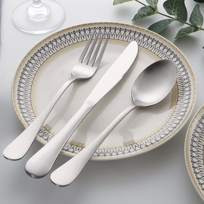 40 Piece Silverware Set, LIANYU Flatware Cutlery Set