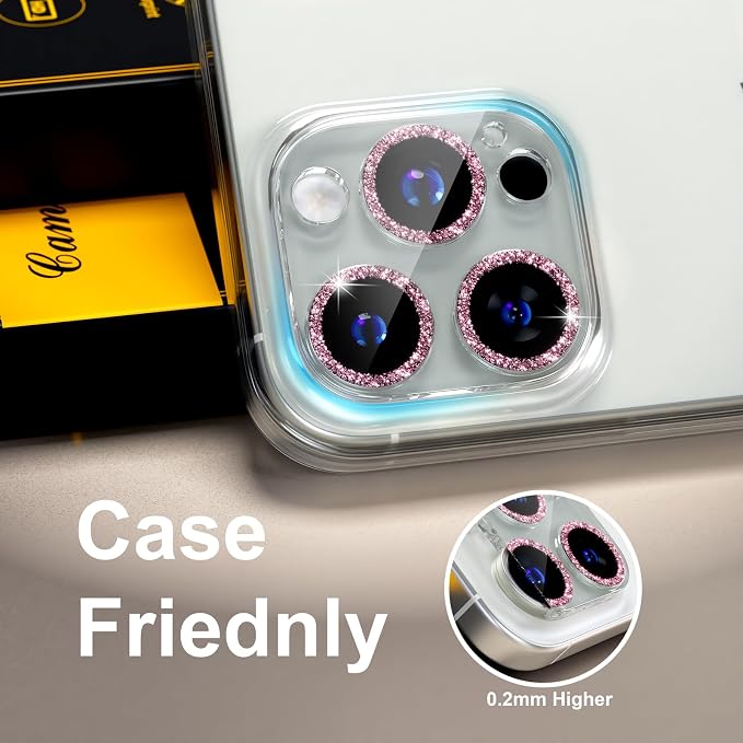 beuxece for 6 Pack iPhone 15 Pro/iPhone 15 Pro Max Camera Lens Protector 9H