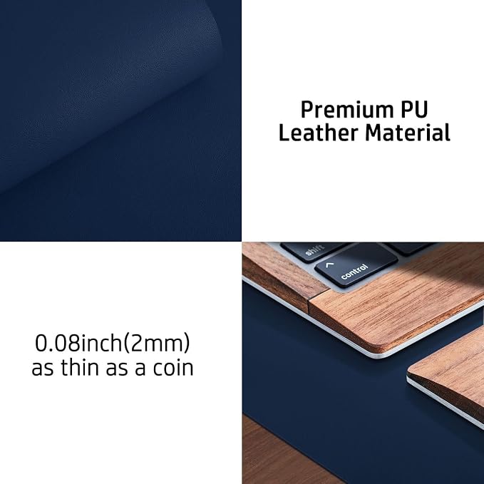Aothia Leather Desk Pad Protector, Mouse Pad, Office Desk Mat, Non-Slip PU