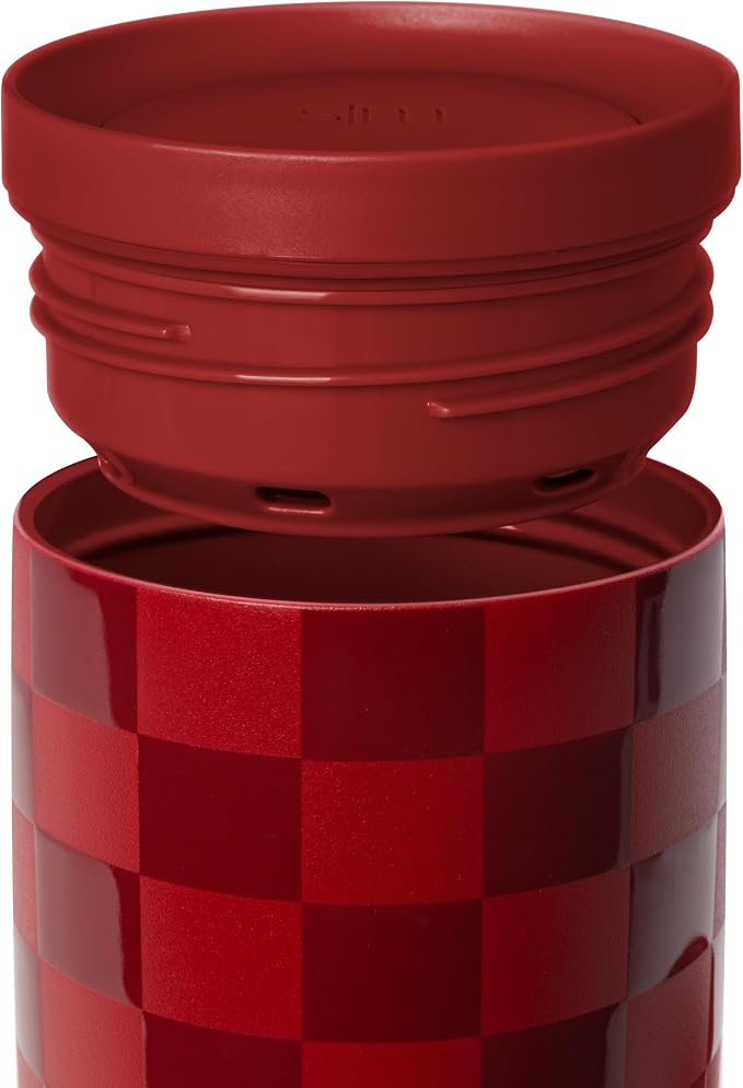 Simple Modern Insulated Travel Coffee Mug 360° Lid | 16oz | Checkered | Voyager