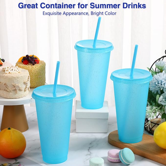 Amyhill 12 Pcs Reusable Glitter Cups
