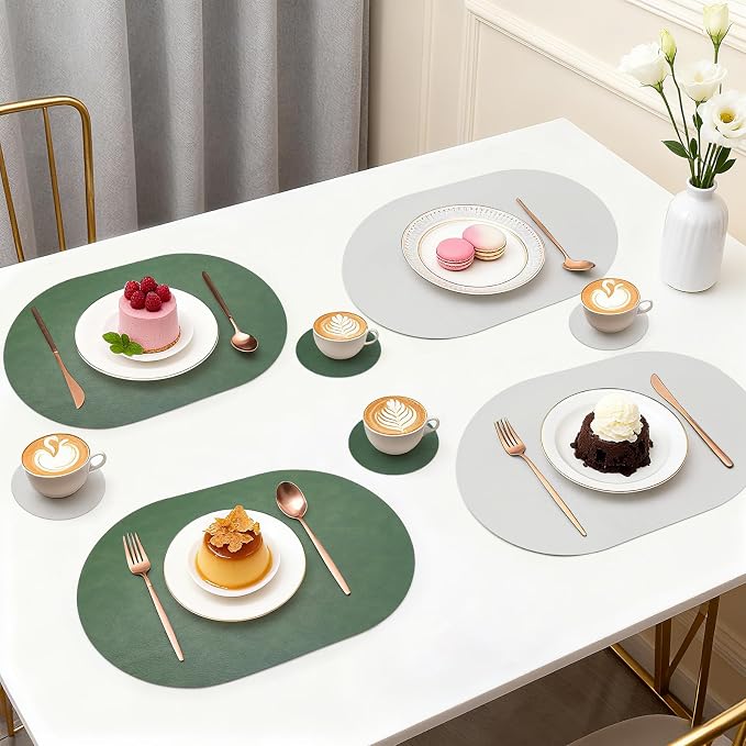 Faux Leather Placemats Set of 6