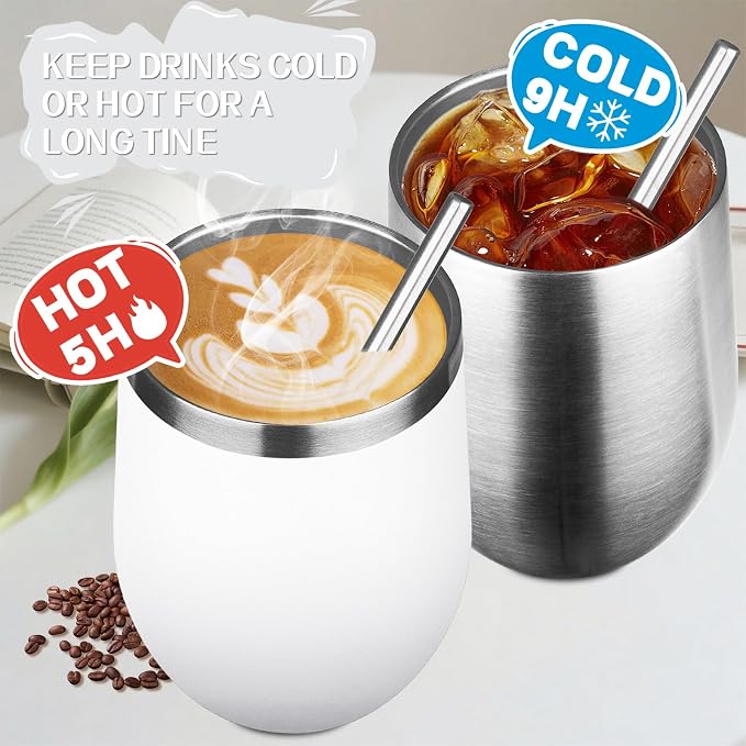 12oz/4 Pack Stainless Steel Wine Tumbler