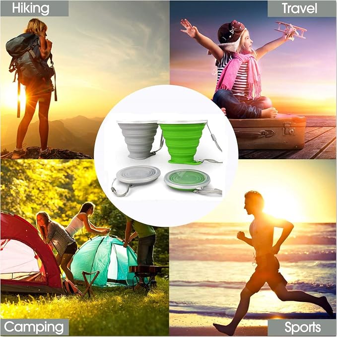 IYYI Collapsible Cups for Traveling, Silicone Collapsible Cups, Camping Mugs