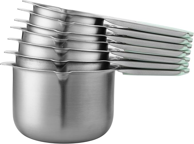 Spring Chef Magnetic Stainless Steel Measuring Cups Set of 7 Patented, Mint |