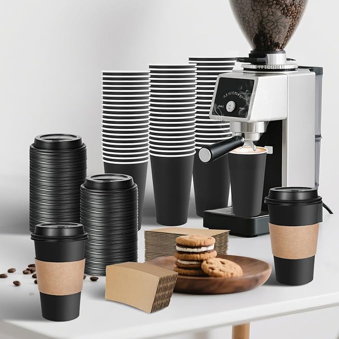 Ginkgo 100 Pack 16 oz Disposable Coffee Cups
