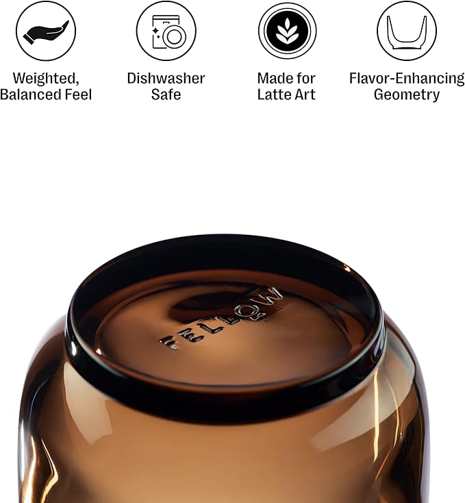 Fellow Pirch Cappuccino Cups 6.5 oz, Weighted Glass
