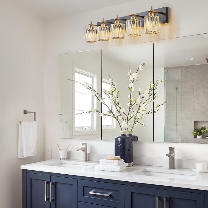 Modern Crystal Bathroom Vanity Lights, Crystal Wall Lighting