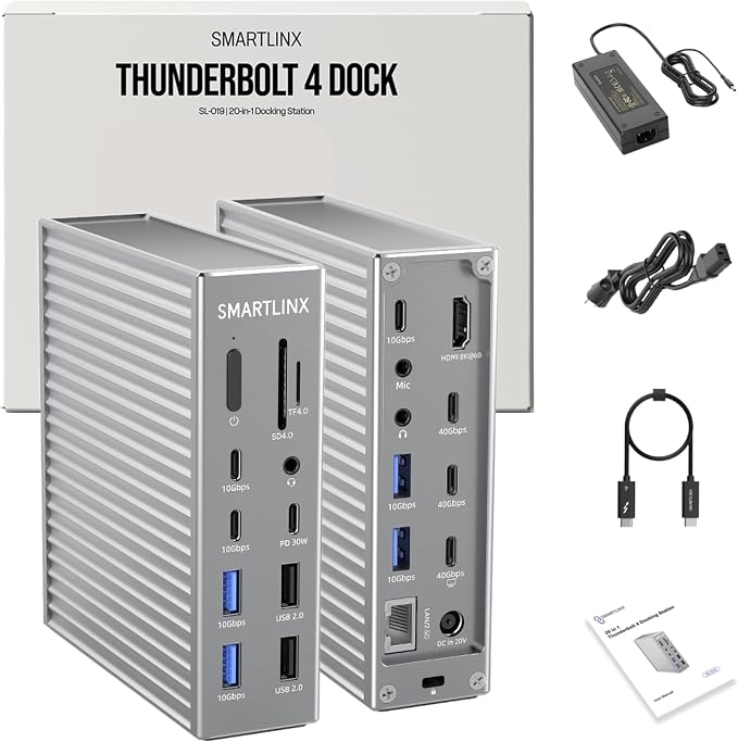 Thunderbolt 4 Dock – 21 Ports, Dual 4K or Single 8K Display, 90W Charging