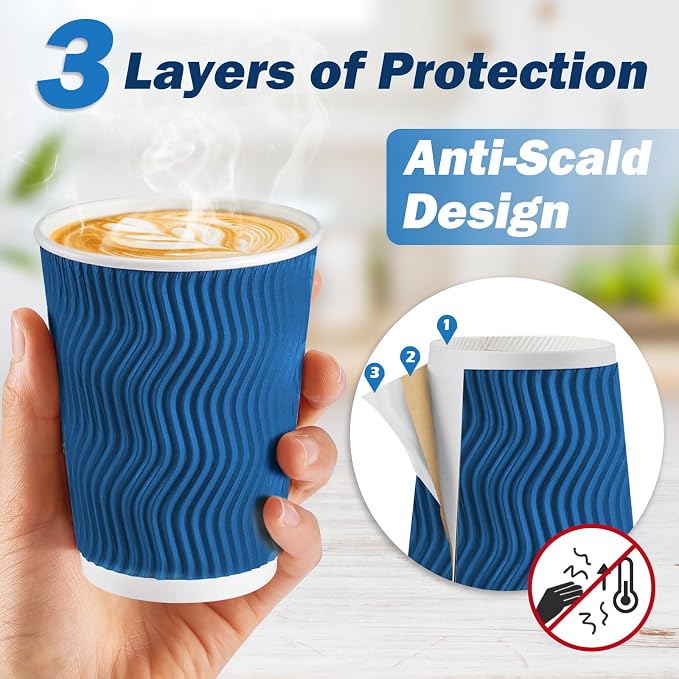 SIUQ 90 Pack 12 oz Disposable Coffee Cups
