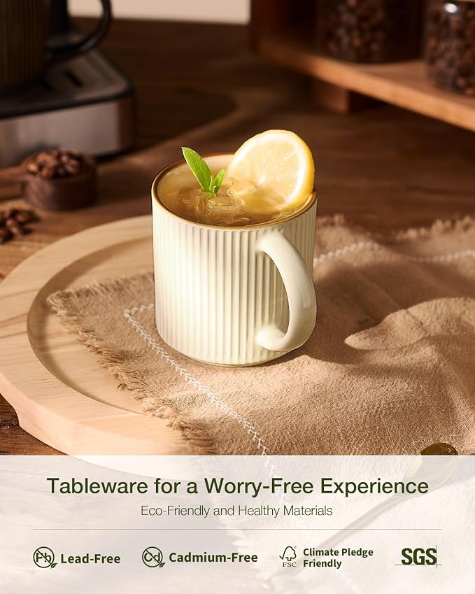 famiware Coffee Mug Set for 4, Star 12 oz Catering Mugs Cup Set