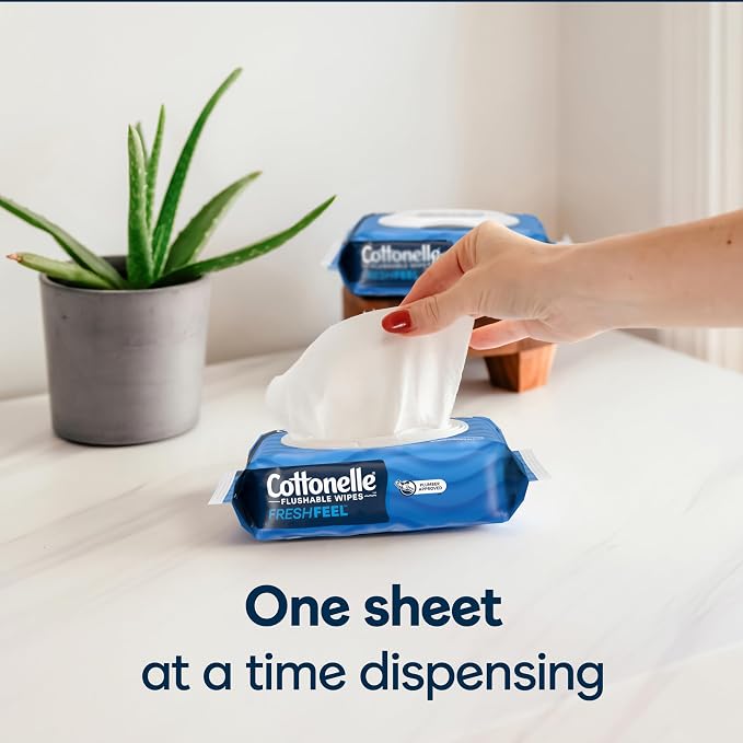 Fresh Feel Flushable Wet Wipes, Adult Wet Wipes