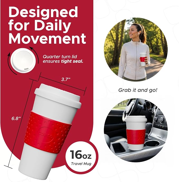Copco Acadia Travel Mug, Cherry Red