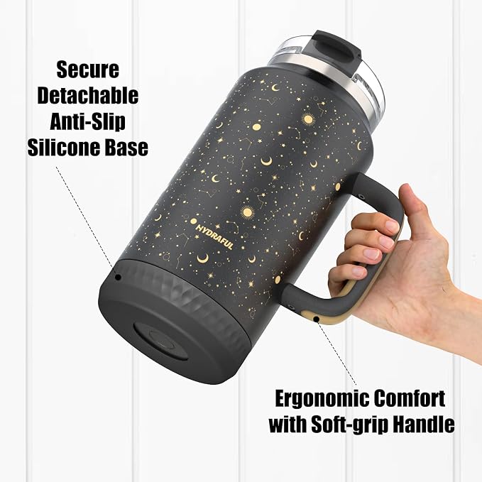Hydraful 64 oz Tumbler with Handle and Straw