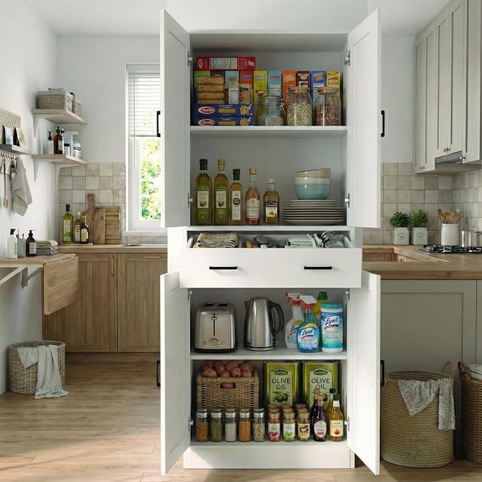71" Tall Kitchen Pantry Cabinet, Freestanding Storage Cabinet