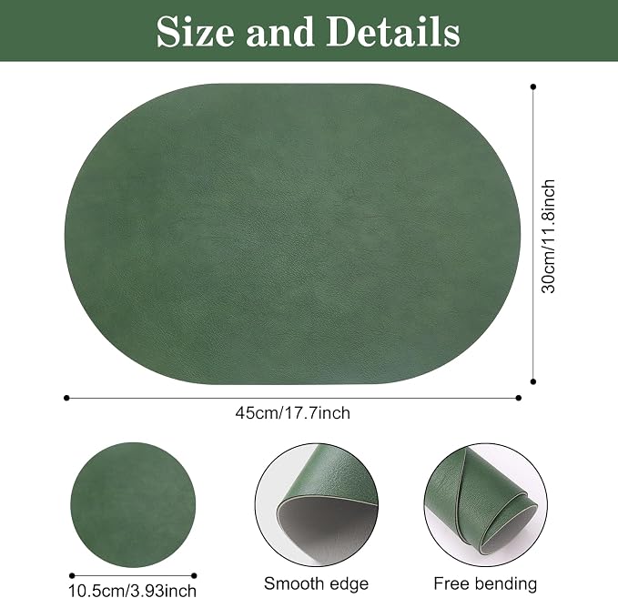 Faux Leather Placemats Set of 6