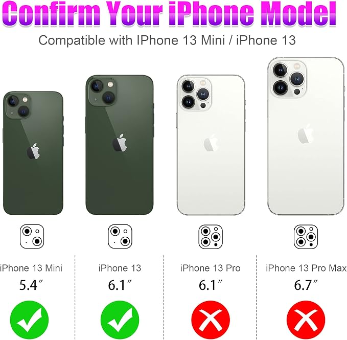 AGVEE 3+3 6 Pack for iPhone 13 6.1 inch / 13 Mini 5.4 inch Camera Lens Cover