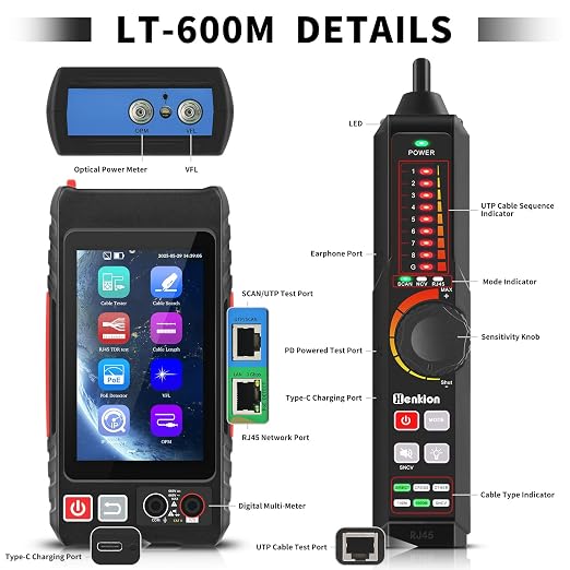 Multifunction RJ45 Network Caber Tester, UTP Cable Tester Ethernet Cable Tracer