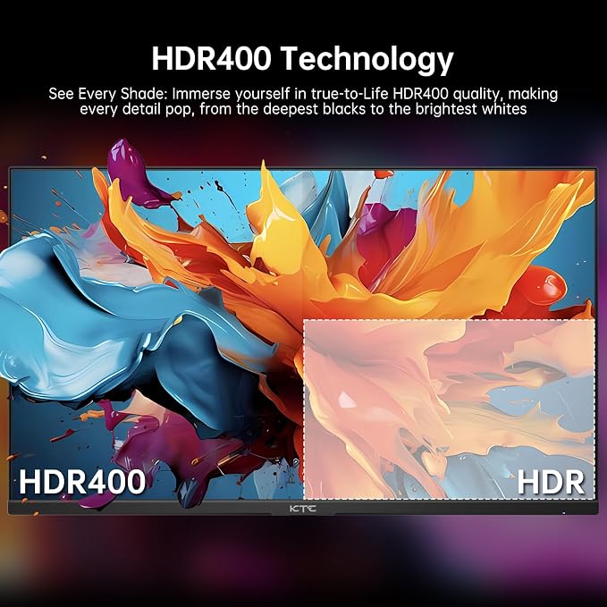 KTC 24 inch 190Hz/180Hz Gaming Monitor, HDR 400 Fast IPS Screen, FHD 1080P