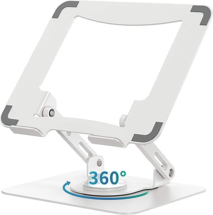 SOUNDANCE Laptop Stand with 360° Rotating Base, Ergonomic Computer Riser