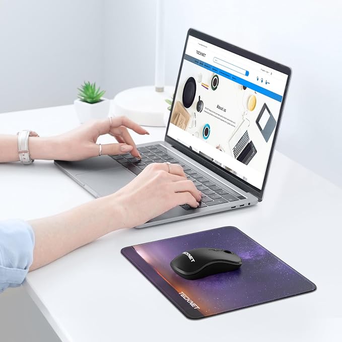 TECKNET Mouse Pad with Anti-fray Stitching, Waterproof Surface & Non-Slip