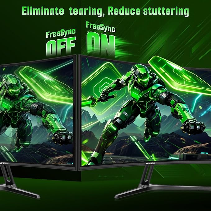 SANSUI 27 Inch Curved 240Hz Gaming Monitor, 2K WQHD 1500R Curved Computer