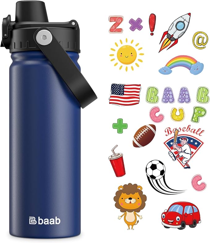 baab 18oz Kids Insulated Water Bottle 18/8 Stainless Steel Kids Cup 1 Pack |