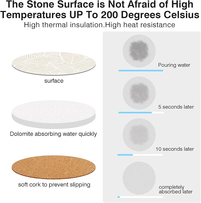 Ceramic Absorbent Table Coasters Set of 2