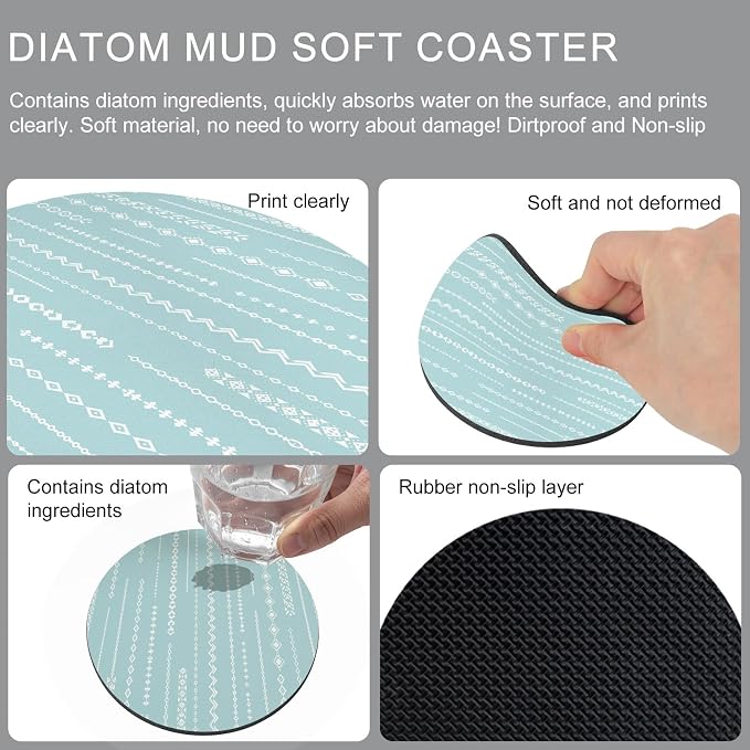Modern Minimalist Coasters Set of 4 Absorbent Coasters