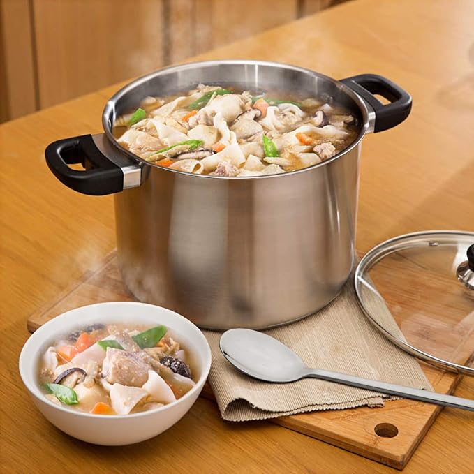 IQCWOOD Spoons, 8.5 Inch Stainless Steel Soup Spoons | Korean Soup Spoons