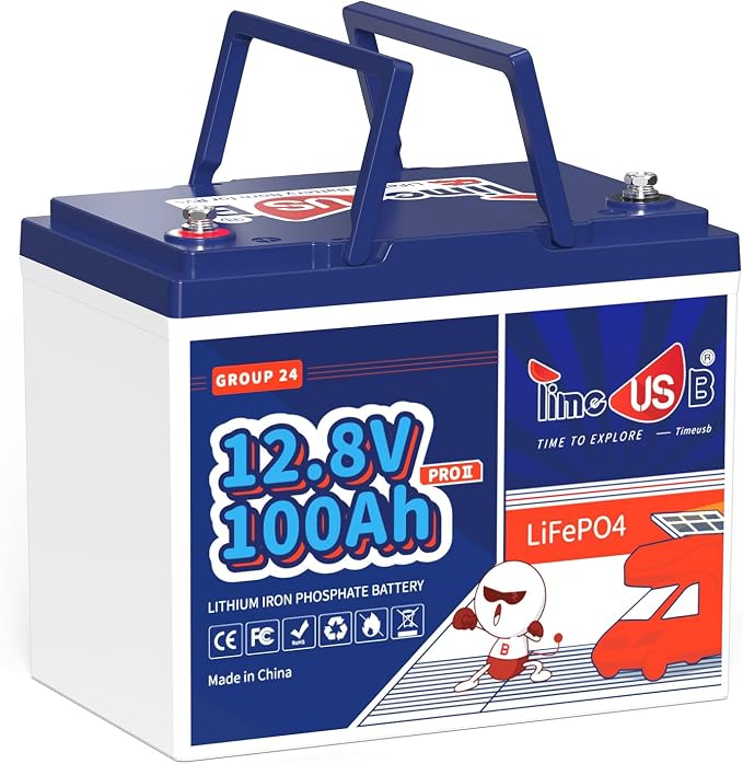 12V 100Ah Group24 Mini LiFePO4 Battery, Grade A Battery Cells, Drop-in