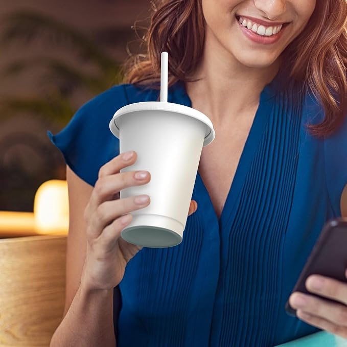 16 oz Reusable White Plastic Cups