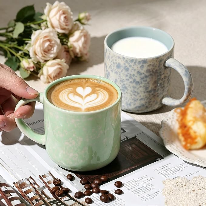 MONITO 12oz Coffee Mugs Set of 6, Modern Ceramic Mugs