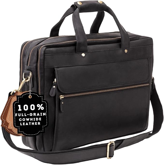 Luxorro Full Grain Leather Briefcase