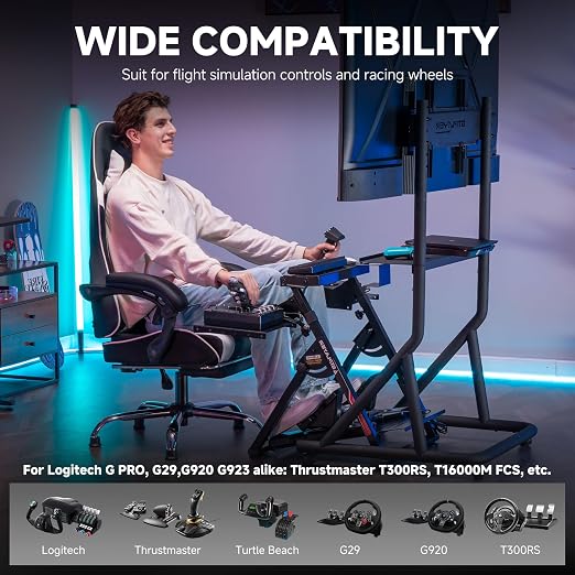 GTPLAYER Flight Racing Simulation Stand Foldable Gaming Stand Compatible
