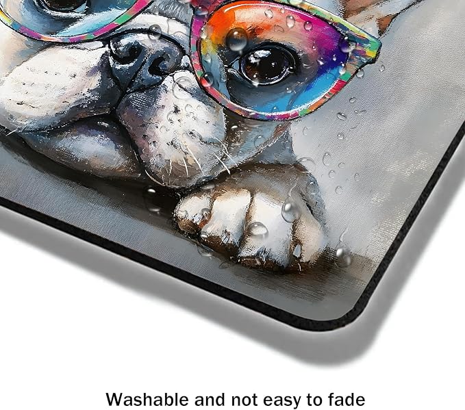 Mouse Pad, Cute Watercolor Bulldog Dog Mouse Pads