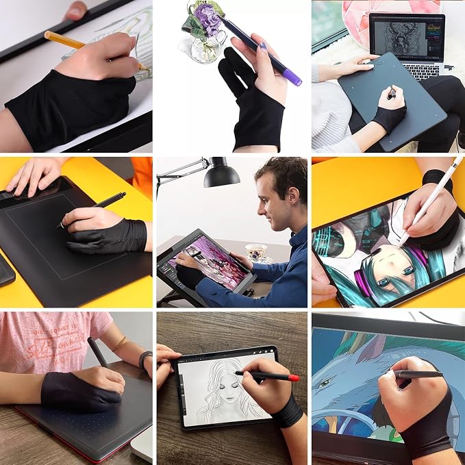Drawing Glove, Artist Glove for Drawing Tablet iPad, Digital Art Palm Rejection