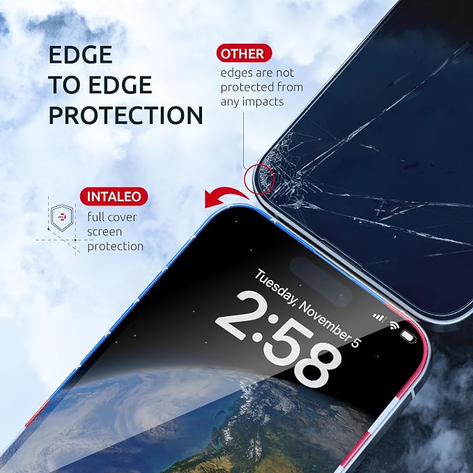 15 Pro Screen Protector for iPhone – USA Flag & Black Frame Design