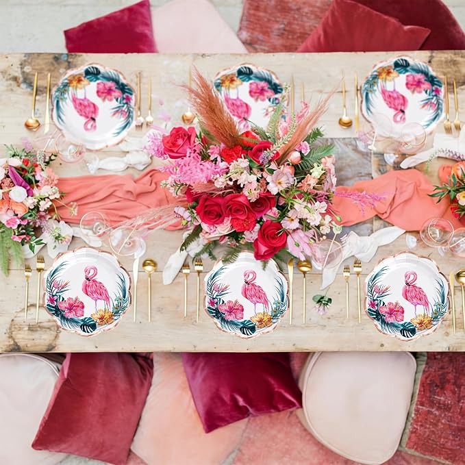 WRAPAHOLIC 25Pcs Summer Paper Plates