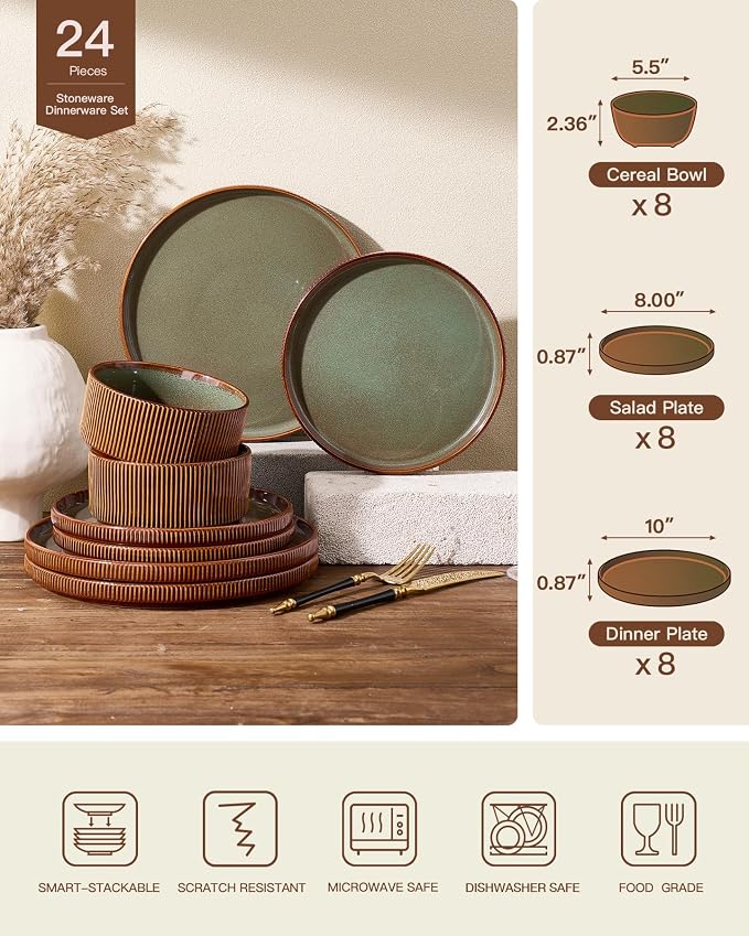 Stoneware Dinnerware Sets, Reactive Glaze Dishes Set