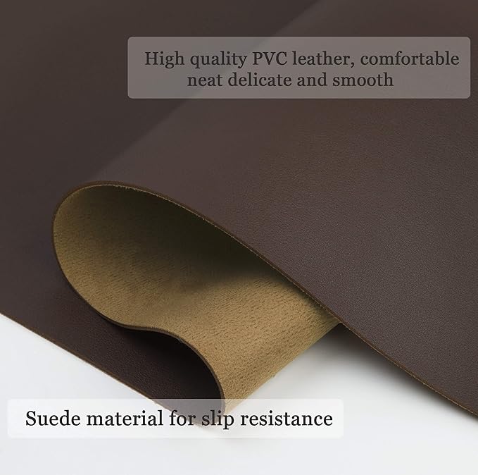 YSAGi Non-Slip Leather Desk Pad, Waterproof Laptop Computer Desk Keyboard Mat