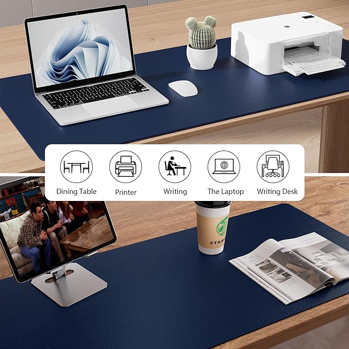 Aothia Leather Desk Pad Protector, Mouse Pad, Office Desk Mat, Non-Slip PU