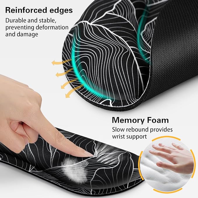 Ergonomic Keyboard Wrist Rest, Mouse Pad