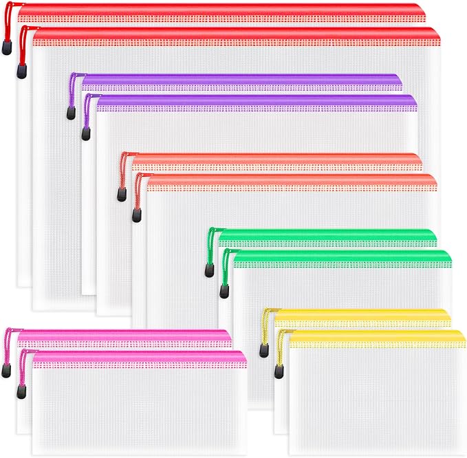 Umriox Zipper Bags, 6 Assorted Size, Project Bags