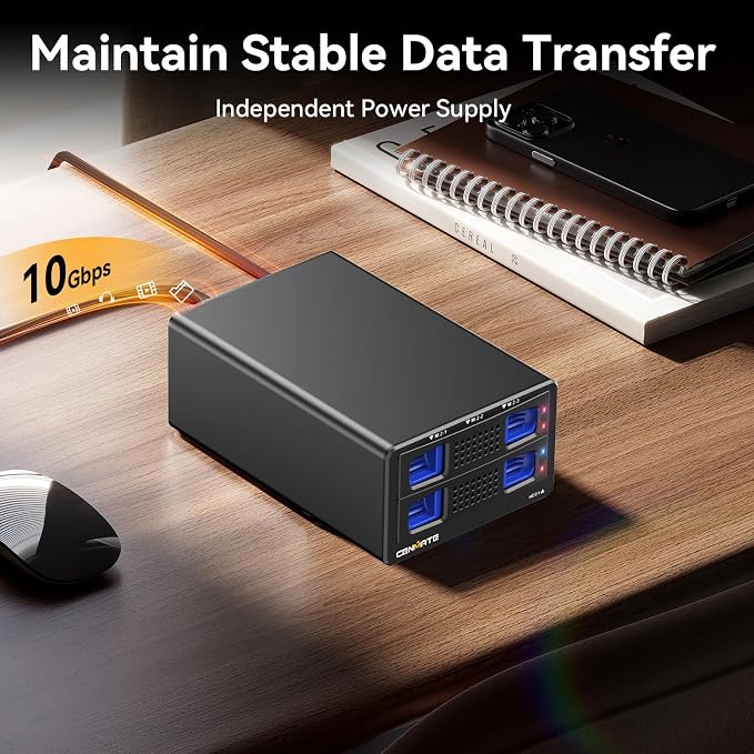 Hybrid 2.5/3.5" SATA HDD/SSD+3* M / B+M Key M.2 NVMe Enclosure