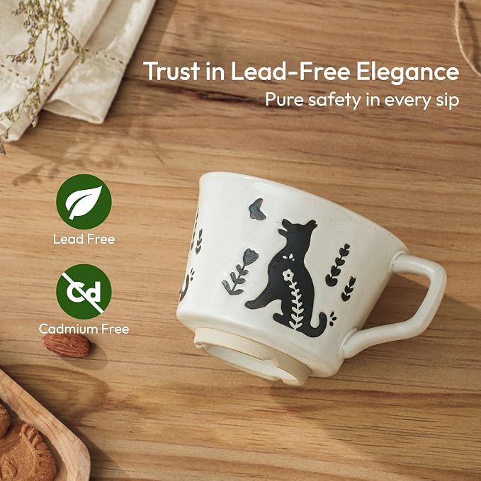 11 oz Ceramic Coffee Mug, Stoneware Teacup