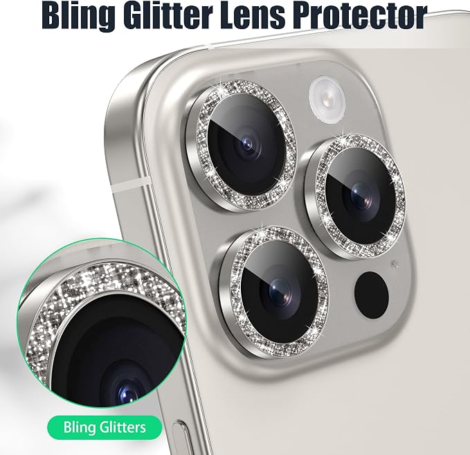 AGVEE 3+3 6 Pack for iPhone 16 Pro 6.3" / 16 Pro Max 6.9" Camera Lens Cover