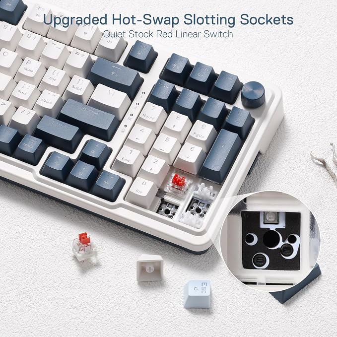 Redragon K686 PRO 98 Keys Wireless Gasket RGB Gaming Keyboard, 3-Mode Win/Mac