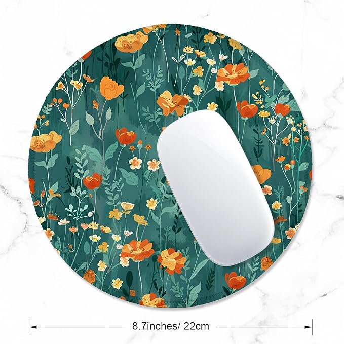ITNRSIIET Round Mouse Pad with Stitched Edge Premium-Textured Waterproof